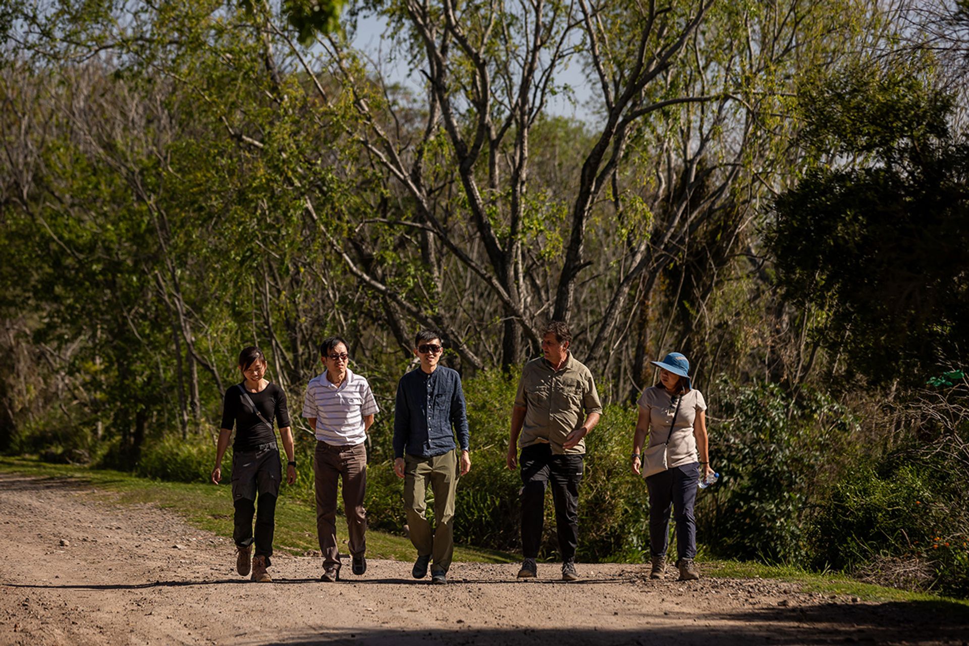 (From left to right) Ms Xue, Mr Loh, Mr Heng, Mr van der Schans and Ms Lee in Argentina’s Costanera Sur Ecological Reserve.